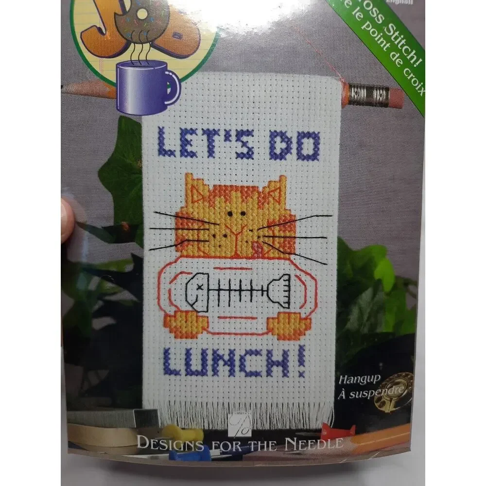 Vintage Designs For The Needle Learn to Cross Stitch Kit Lets Do Lunch Hangup